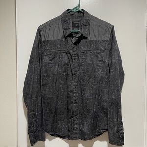 Guess Gray Dress/Casual Button long sleeve Shirt - Size Medium